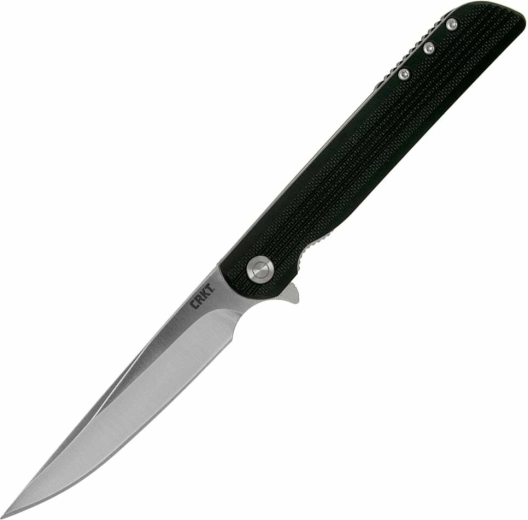 Składany nóż sprężynowy CRKT LCK+ Large Black 9,2 cm, czarny, FRN