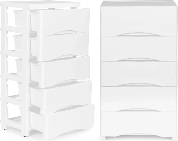 Mobilna szafka z 5 szufladami ModernHome biała