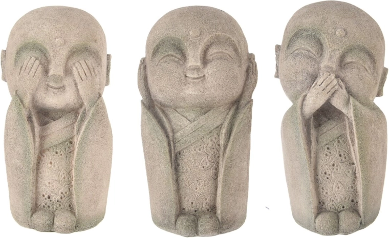 Dekoracyjna figurka Buddy z polyresinu „nie widzę / nie słyszę / nie mówię” 27 cm (mix wariantów)