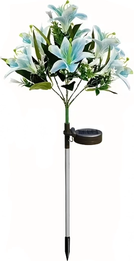 Solarna lampa ogrodowa w kształcie lilii – dekoracyjny kwiat LED do rabaty