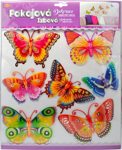 Naklejki ścienne z efektem 3D – motyle, zestaw 12 szt.