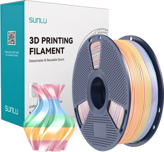Sunlu PLA+ Silk filament tęczowy 04 1,75 mm 1 kg