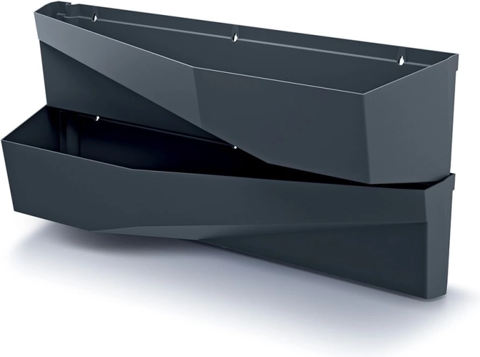 Zestaw pionowych donic na ścianę w kolorze antracytowym GARDEN LONG WALL – 2 szt.