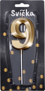 Złota imprezowa świeczka – numer 9