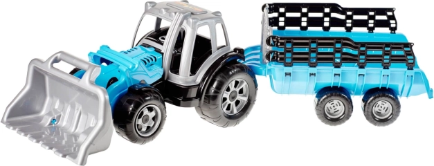 Traktor z przyczepą i ładowaczem