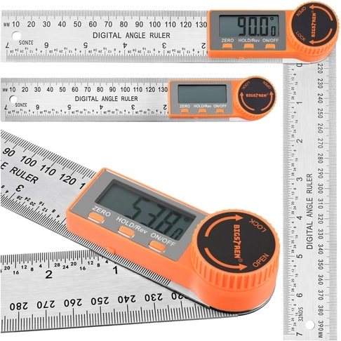Bigstren elektroniczny cyfrowy kątomierz 360° 200 mm z LCD