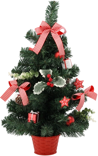 Choinka bożonarodzeniowa 60 cm czerwona z ostrokrzewem