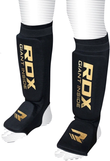 RDX ochraniacze goleni i podbicia Hosiery Shin Instep Foam czarne/złote – rozmiar XL