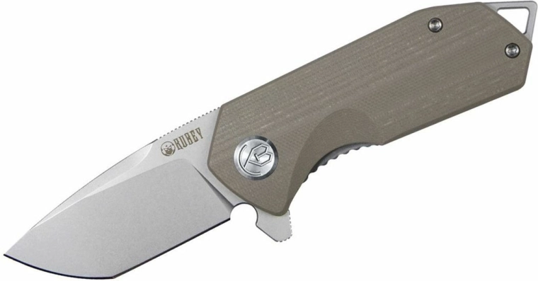 Kubey Campe Nest nóż składany 7 cm, brązowy khaki, G10
