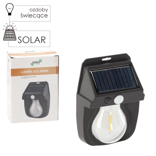 Solarna kinkietowa lampa LED z czujnikiem ruchu