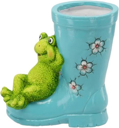 Ogrodowa doniczka kalosz z żabą