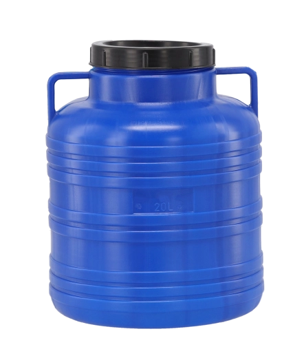 Plastowa beczka 20 l z zakręcaną pokrywą i bocznymi uchwytami