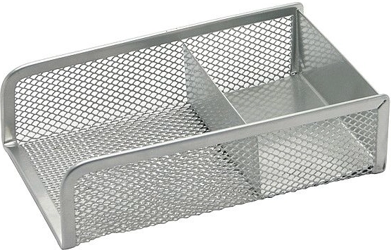 Metalowy stojak na karteczki i spinacze, srebrny