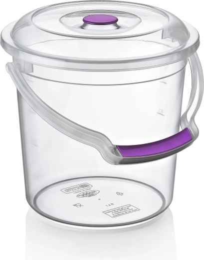 Przezroczyste plastikowe wiadro z pokrywą 5 l