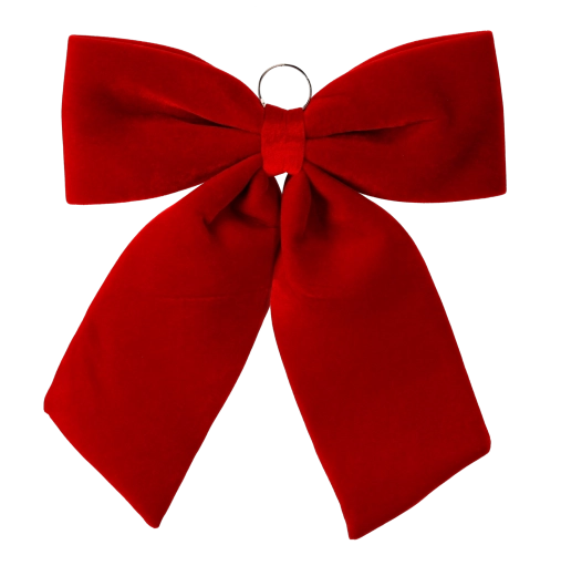 Świąteczna kokarda 60 cm czerwona welurowa
