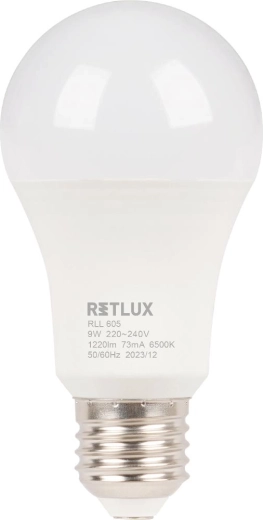 Żarówka LED RETLUX A60 E27 9 W, biała dzienna