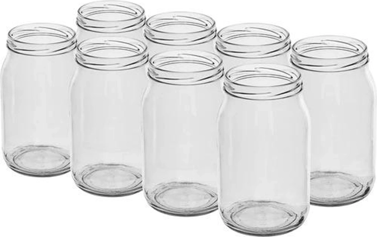 Słoiki do wekowania 900 ml z zakrętkami, zestaw 8 szt.