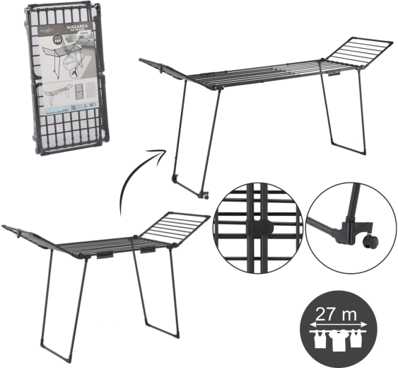 Suszarka do prania Diana z dwoma uchwytami na skarpety, regulowana długość