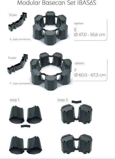 Modułowa podstawa pod beczkę na deszczówkę w kolorze antracytu