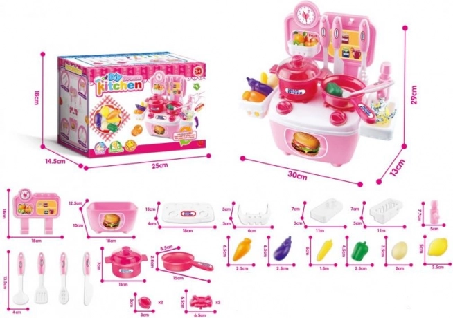 Mini kuchnia różowa