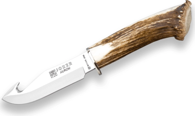 JOKER CN74 nóż myśliwski Desollador Huron 11 cm, poroże, skórzane etui