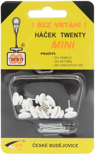 Haczyk TWENTY mini z poliamidu, biały, 10 szt.