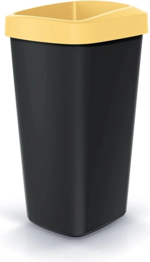 Kosz na śmieci 25 l z uchylną pokrywą, jasnożółty