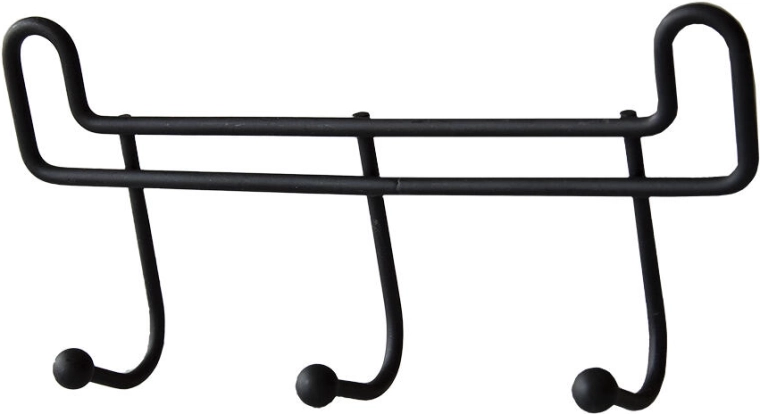 Wieszak łazienkowy z 3 haczykami, 16 cm, czarny metal
