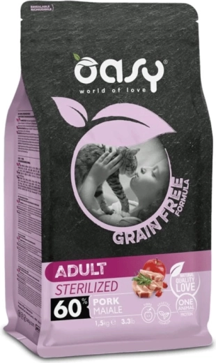 Oasy Grain Free Sterilized wieprzowe 1,5 kg