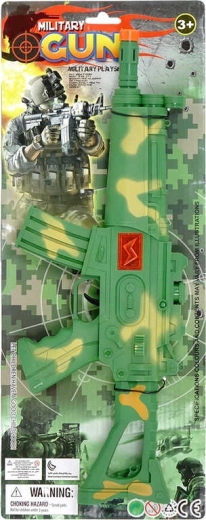 Dziecięcy plastikowy wojskowy pistolet maszynowy 43 cm z ruchomą lufą – 1 sztuka