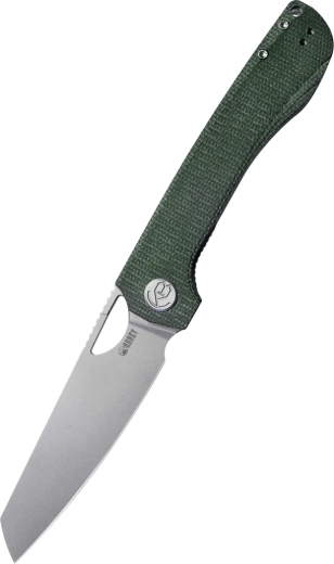 Kubey Elang KU365E nóż składany 10 cm, bead blasted, ciemnozielona micarta z klipsem