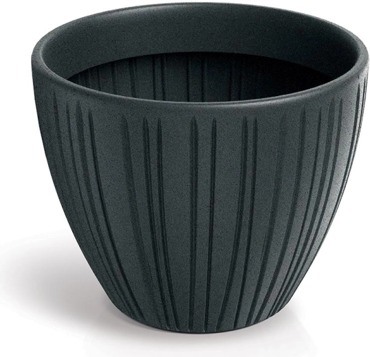 Plastowa donica Fero Round 40 cm ołowiana