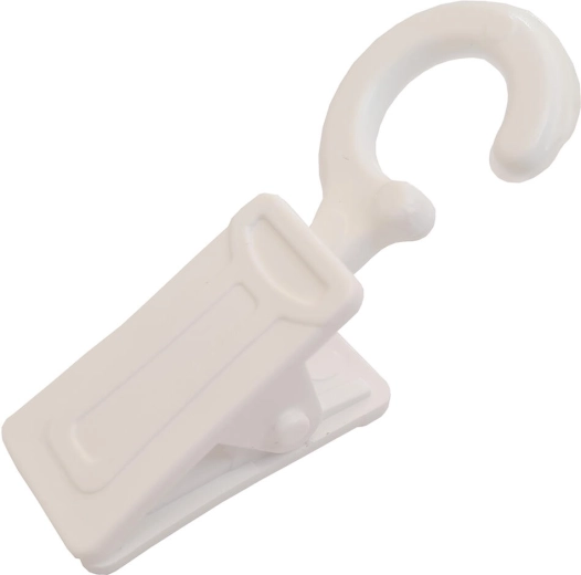 Plastowe klamry do przypinania tkanin, białe, 10 szt.