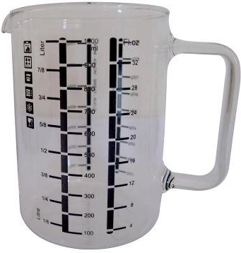 Wysoka miarka kuchenna z żaroodpornego szkła 1 l