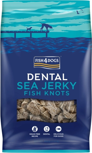 Fish4Dogs Dental Sea przysmaki dentystyczne dla psów z ryby morskiej – supełki 500 g