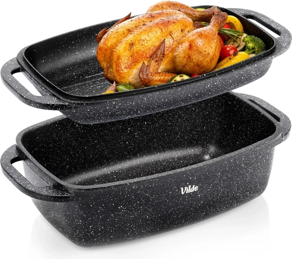 Granitowa brytfanna z pokrywą 2w1 GRANITICA 5,5 + 2,5 l, 40 × 22,5 × 16 cm