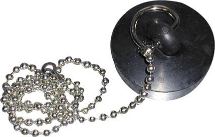 Kolorowy korek do zlewu 43 mm z łańcuszkiem