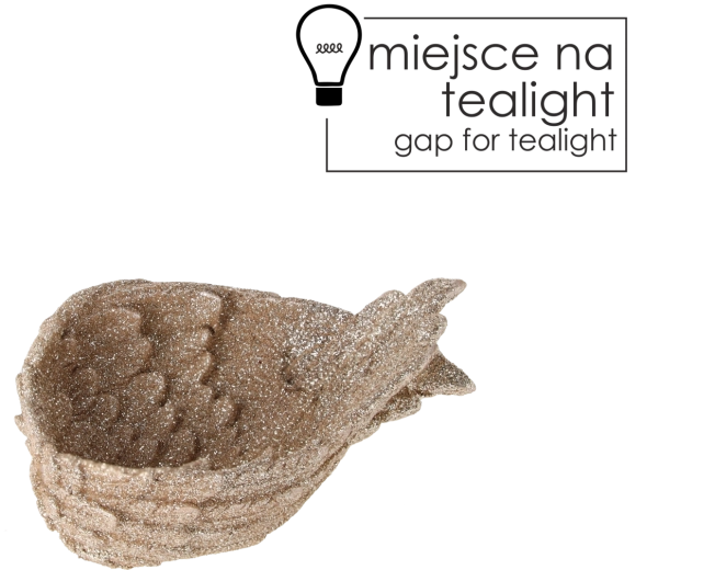 Ceramiczny świecznik na tealight w kształcie skrzydeł, biały