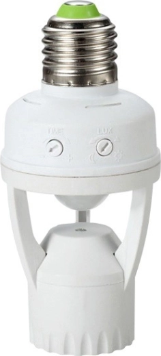 Oprawka E27 do żarówki z czujnikiem ruchu PIR i zmierzchu 360° MACLEAN