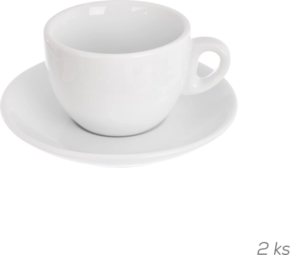 Porcelanowa filiżanka do cappuccino ze spodkiem Mona, 2 szt., 210 ml
