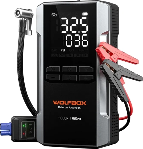 WOLFBOX MegaVolt 24 Air urządzenie rozruchowe z kompresorem 24 000 mAh 4 000 A