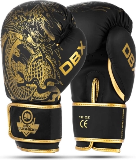 Rękawice bokserskie DBX Bushido Gold Dragon 12 oz
