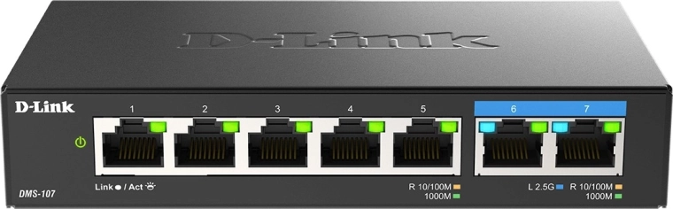 D-Link DMS-107/E 7-portowy przełącznik biurkowy 2.5G multi-gigabit