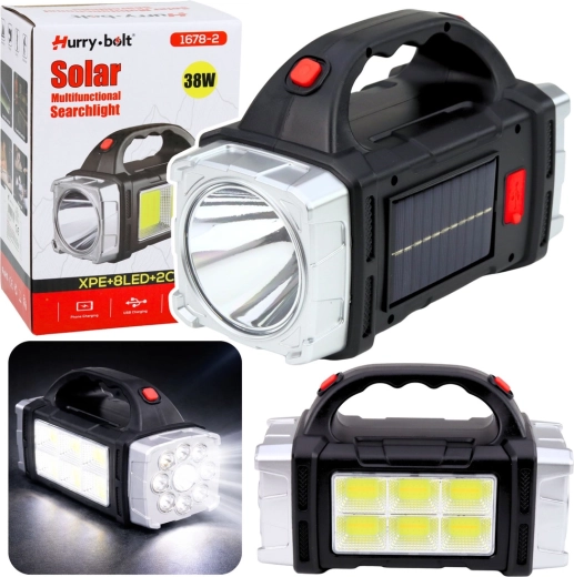 Solarny wielofunkcyjny reflektor LED o szerokim kącie świecenia 38 W