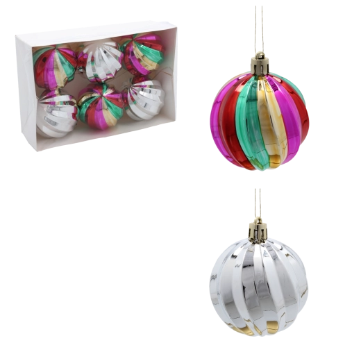 Zestaw świątecznych bombek w kształcie dyni 6 cm, mix kolorów (6 szt.)