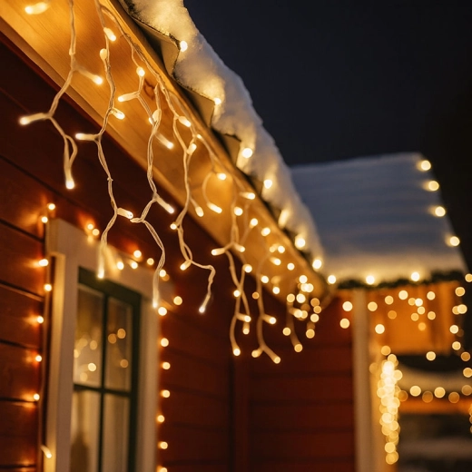Solight LED-owa kurtyna świąteczna sople 120 LED, ciepła biel