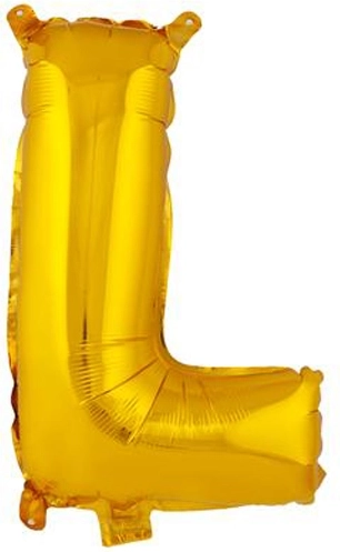 Balon foliowy litera L 30 cm złoty TORO