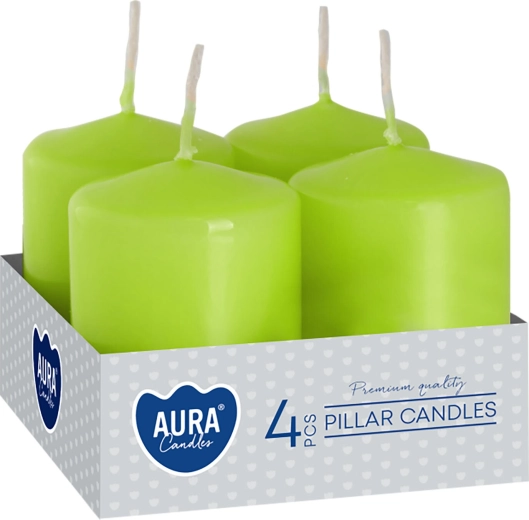 Adwentowe świece oliwkowozielone 60 × 40 mm (4 szt.)