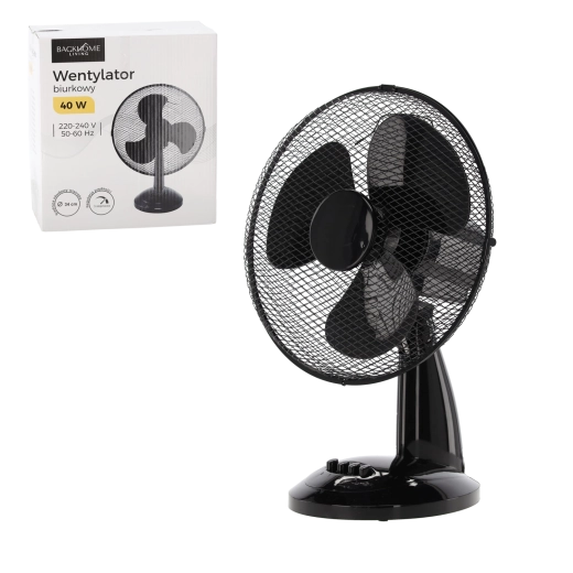 Wentylator biurkowy 40 W czarny