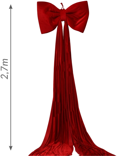 Bożonarodzeniowa dekoracyjna kokarda czerwona 85 × 270 cm - 1 szt.
